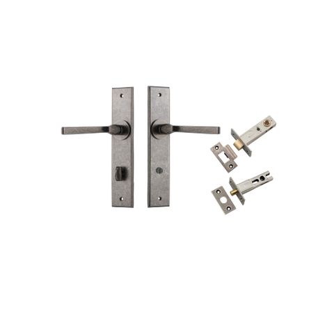 Door TRA13788KPRIV60 Lever Annecy Chamfered Privacy Distressed Nickel Kit
