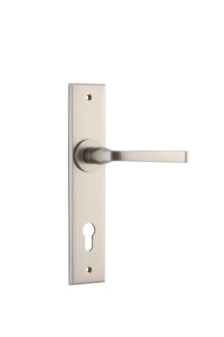 Door TRA14788E85 Lever Annecy Chamfered Euro Sn Ctc85mm H240xw50xp65mm