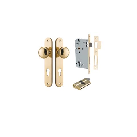 Iver Cambridge Knob Oval Plate Furniture Entrance Kit (Key/Key)