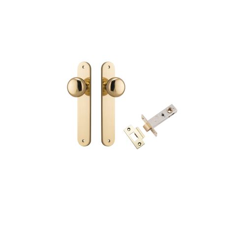 Iver Cambridge Knob Oval Plate Furniture Passage Kit W/ Latch