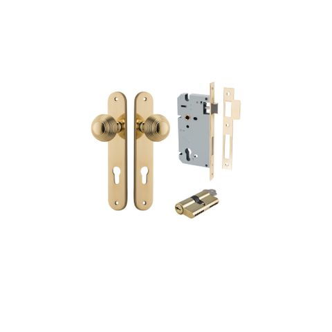 Iver Guildford Knob Oval Plate Furniture Entrance Kit (Key/Key)