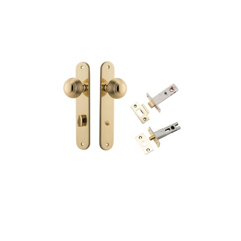 Iver Guildford Knob Oval Plate Furniture Privacy Kit W/ Latch