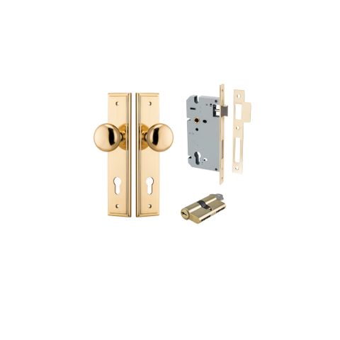 Iver Cambridge Knob Stepped Plate Furniture Entrance Kit (Key/Key)