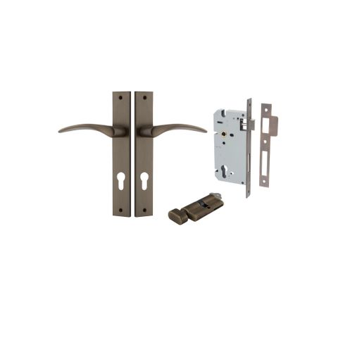Iver Oxford Lever Rectangle Plate Furniture Entrance Kit (Key/Turn)
