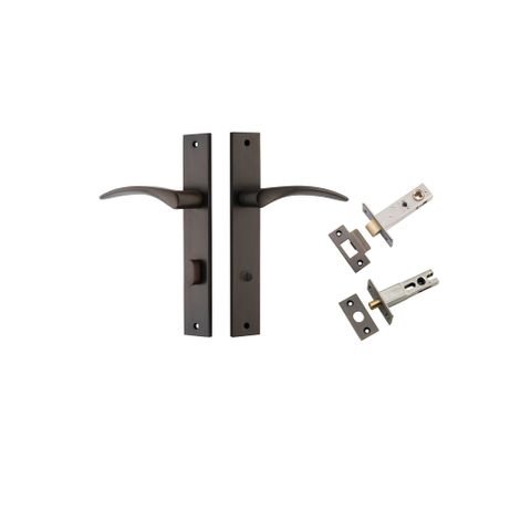 Iver Oxford Lever Rectangle Plate Furniture Privacy Kit W/ Latch