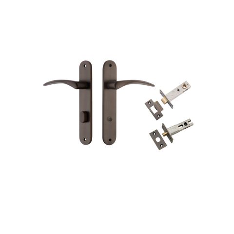 Iver Oxford Lever Oval Plate Furniture Privacy Kit W/ Latch