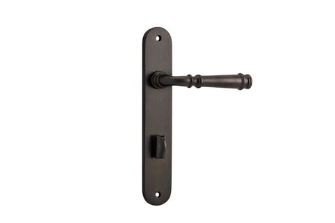 Door TRA10730P85 Lever Verona Oval Privacy Sb Ctc85mm H240xw40xp59mm
