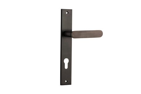 Door TRA10748E85 Lever Bronte Rectangular Euro Signature Brass Ctc85mm