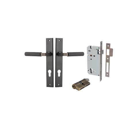 Iver Brunswick Lever Rectangle Entrance Plate Furniture Kit (Key/Key)