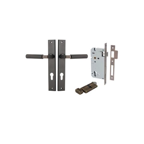 Iver Brunswick Lever Rectangle Plate Furniture Entrance Kit (Key/Turn)