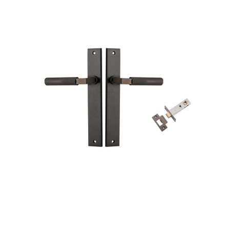 Iver Brunswick Lever Rectangle Plate Furniture Passage Kit W/ Latch