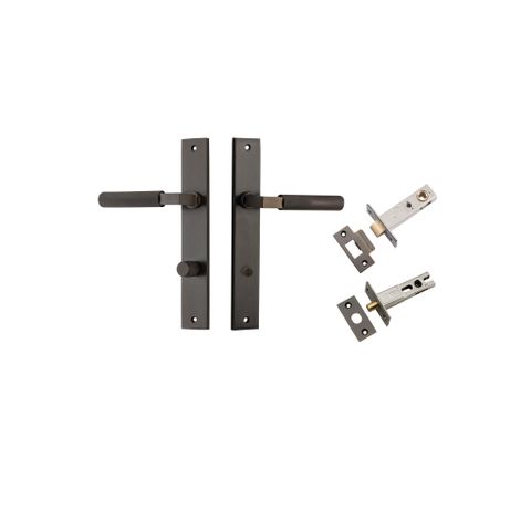 Iver Brunswick Lever Rectangle Plate Furniture Privacy Kit W/ Latch