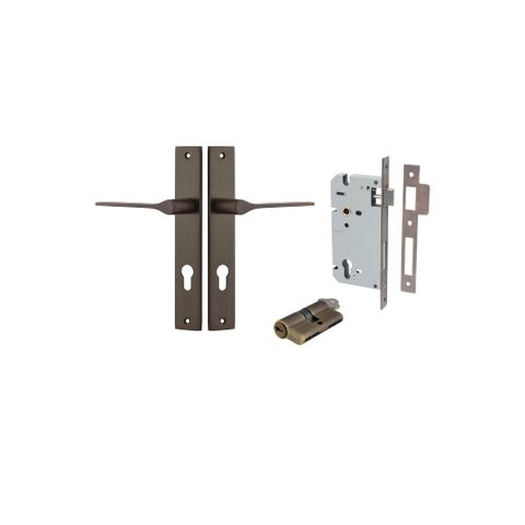 Door TRA10754KENTR60KK Lever Como Rectangular Euro Pair Signature Brass CTC85
