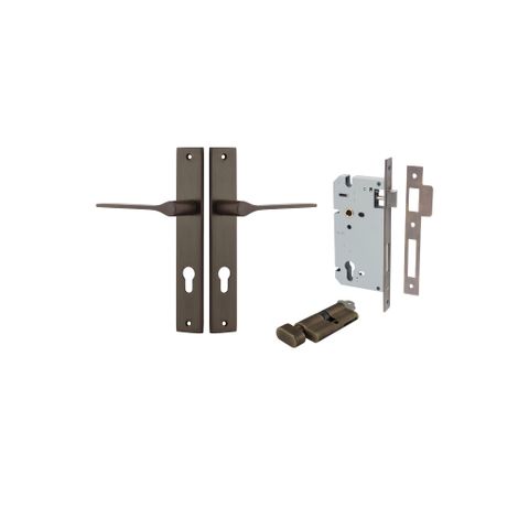 Door TRA10754KENTR60KT Lever Como Rectangular Euro Pair Signature Brass CTC85