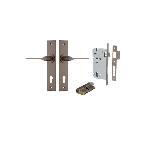 Iver Como Lever Chamfered Plate Furniture Entrance Kit (Key/Key)