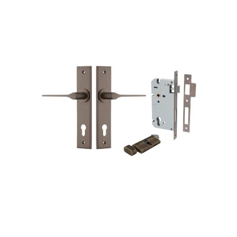Iver Como Lever Chamfered Plate Furniture Entrance Kit (Key/Turn)