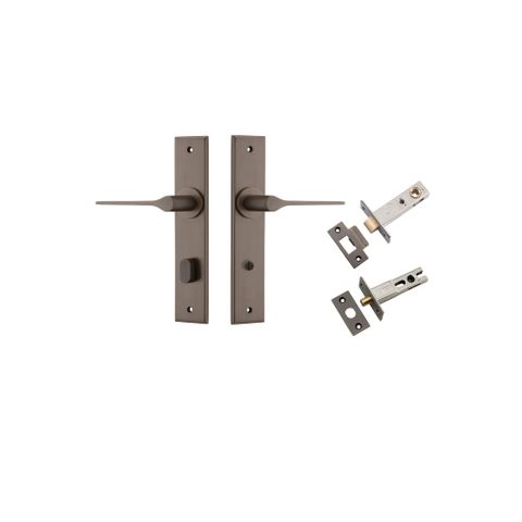 Iver Como Lever Chamfered Plate Furniture Privacy Kit W/ Latch