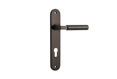Iver TRA10766E85 Door Lever Berlin Oval Euro Signature Brass Ctc85mm