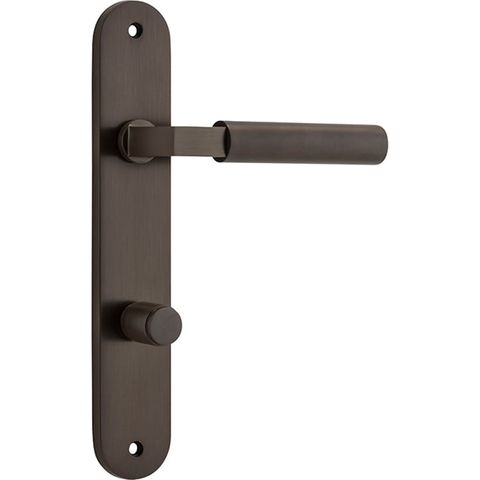 Iver TRA10766P85 Door Lever Berlin Oval Privacy Signature Brass Ctc85mm