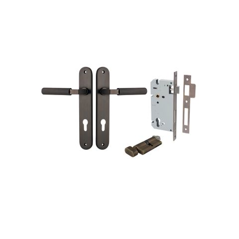 Iver Brunswick Lever Oval Plate Furniture Entrance Kit (Key/Turn)