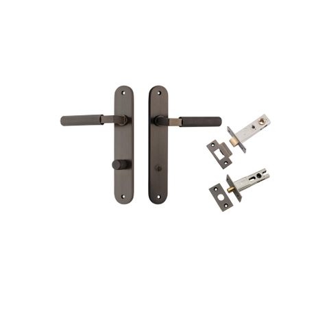 Iver Brunswick Lever Oval Plate Furniture Privacy Kit W/ Latch