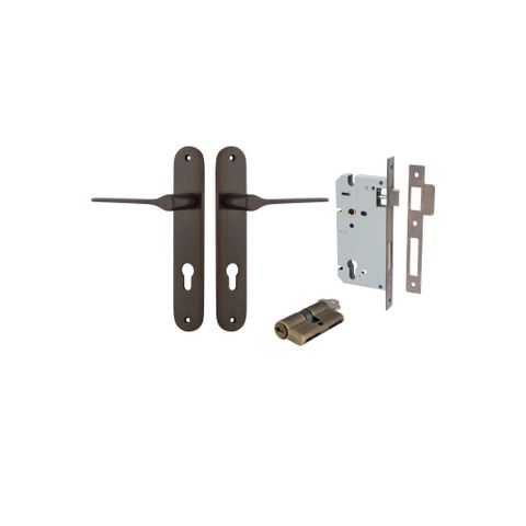 Iver TRA10770KENTR60KK Door Lever Como Oval Euro Pair Signature Brass Ctc85mm