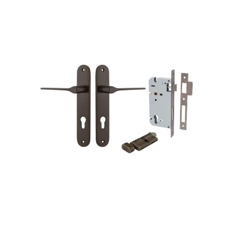 Iver TRA10770KENTR60KT Door Lever Como Oval Euro Pair Signature Brass Ctc85mm