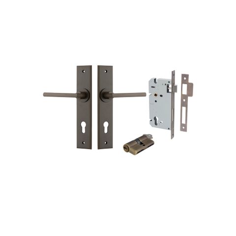 Iver Baltimore Lever Chamfered Plate Furniture Entrance Kit (Key/Key)
