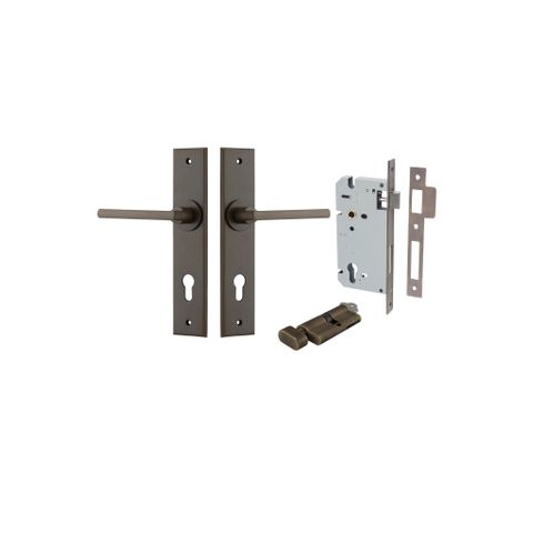 Iver Baltimore Lever Chamfered Plate Furniture Entrance Kit (Key/Turn)