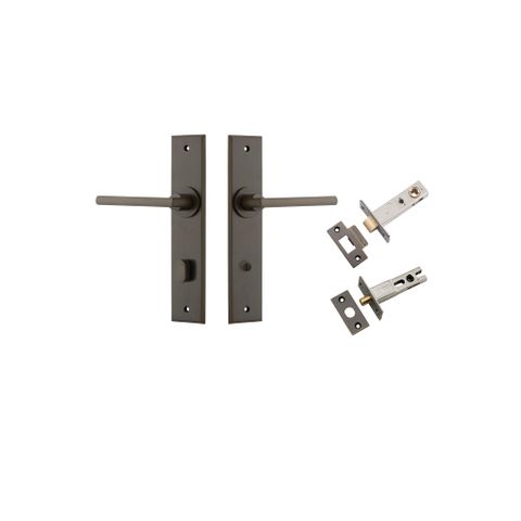Iver Baltimore Lever Chamfered Plate Furniture Privacy Kit W/ Latch