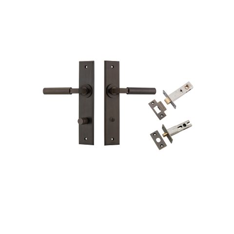 Iver Berlin Lever Chamfered Plate Furniture Privacy Kit W/ Latch