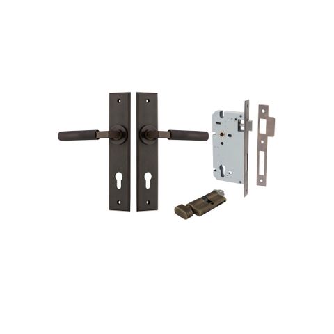 Iver Brunswick Lever Chamfered Plate Furniture Entrance Kit (Key/Turn)