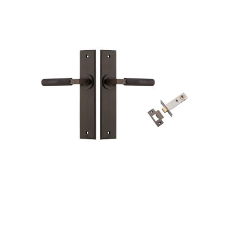 Iver Brunswick Lever Chamfered Plate Furniture Passage Kit W/ Latch