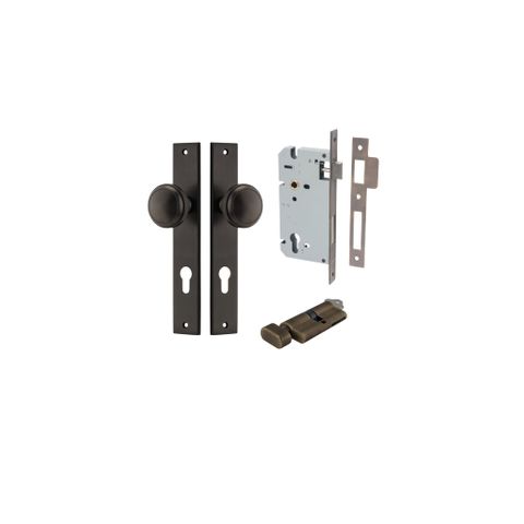 Dr TRA10820KENTR60KT Knob Pdgton Rectg Euro Signtr Brass H240XW38XP68 Ent Kit
