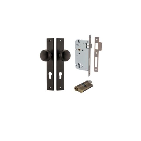 Dr TRA10822KENTR60KK Knob Cmbrg Rectg Euro Signtr Brass H240XW38XP67 Ent Kit