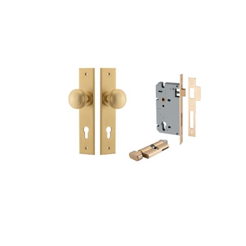 Iver Paddington Knob Chamfered Plate Furniture Entrance Kit (Key/Turn)