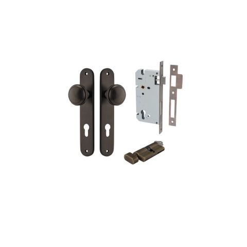 Dr TRA10832KENTR60KT Knob Pdgton Ovl Euro Signature Brass H240XW40XP68 Ent Kit
