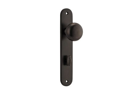 Door TRA10834P85 Knob Cambridge Oval Privacy Sb Ctc85mm H240xw40xp67mm