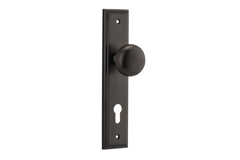 Door TRA10840E85 Knob Cambridge Stepped Euro Sb Ctc85mm H240xw50xp67mm