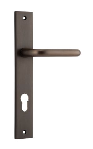 Door TRA10844E85 Lever Oslo Rectangular Euro Sb Ctc85mm H240xw38xp57mm