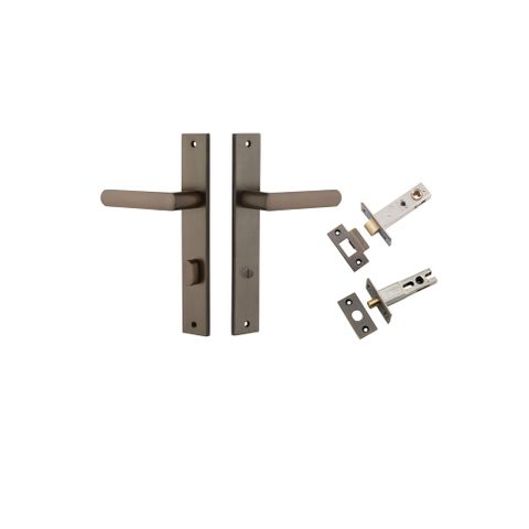 Iver Osaka Lever Rectangle Plate Furniture Privacy Kit W/ Latch