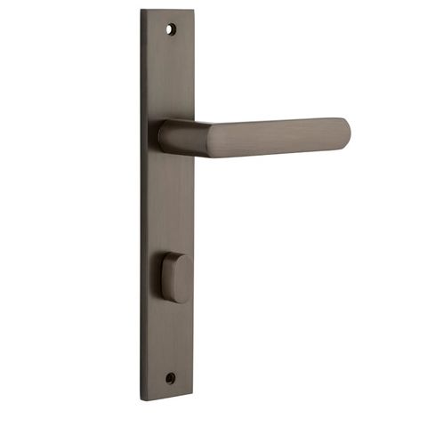 Door TRA10860P85 Lever Osaka Rect Priv Pr Sb Ctc85mm H240xw38xp55mm