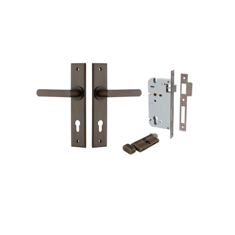 Iver Osaka Lever Chamfered Plate Furniture Entrance Kit (Key/Turn)