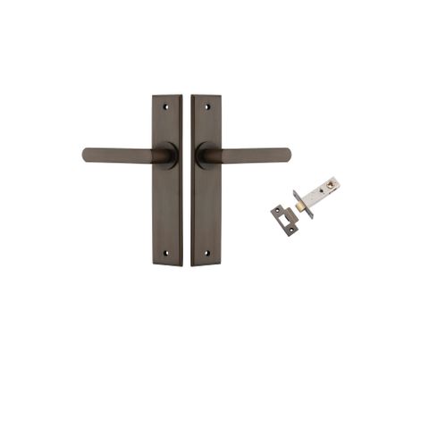 Iver Osaka Lever Chamfered Plate Furniture Passage Kit W/ Latch