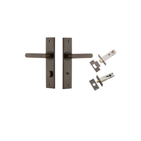 Iver Osaka Lever Chamfered Plate Furniture Privacy Kit W/ Latch