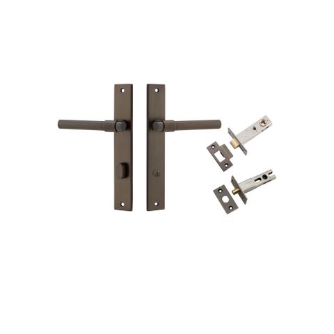 Iver Helsinki Lever Rectangle Plate Furniture Privacy Kit W/ Latch