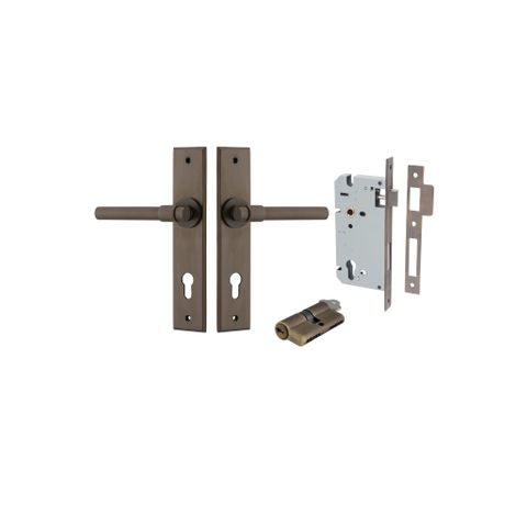 Iver Helsinki Lever Chamfered Plate Furniture Entrance Kit (Key/Key)