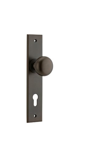 Iver Cambridge Knob Chamfered Euro Plate Furniture Kit