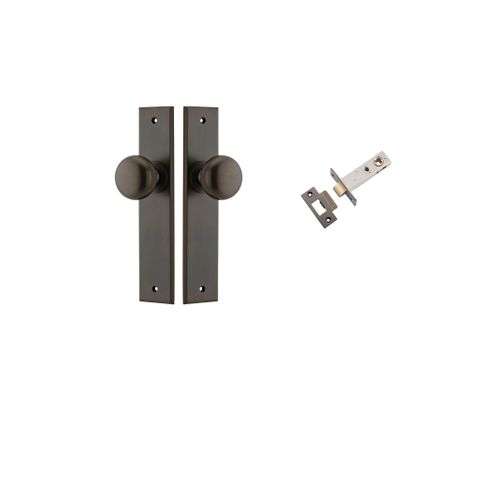 Iver Cambridge Knob Chamfered Plate Furniture Passage Kit W/ Latch