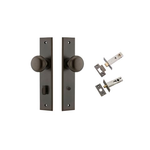 Iver Cambridge Knob Chamfered Plate Furniture Privacy Kit W/ Latch